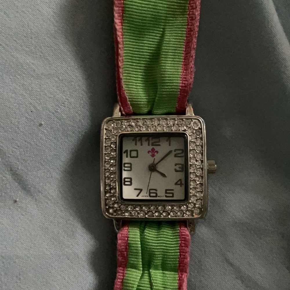 AKA rhinestone diamond watch 8in fleur de lis